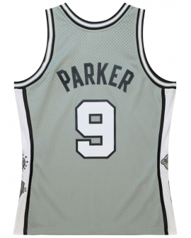 Maillot Swingman rétro unisexe Tony Parker des San Antonio Spurs Mitchell & Ness gris Hall of Fame promotion 2023