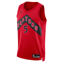 Immanuel Quickley #5 Maillot icône rouge des Raptors de Toronto