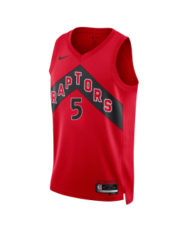 Immanuel Quickley #5 Maillot icône rouge des Raptors de Toronto