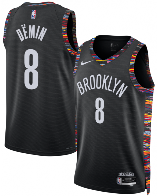 Maillot Swingman unisexe Nike Brooklyn Nets Egor Dëmin noir 2025/26 - Édition City