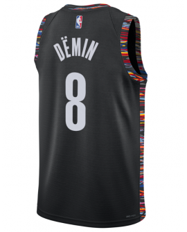 Maillot Swingman unisexe Nike Brooklyn Nets Egor Dëmin noir 2025/26 - Édition City