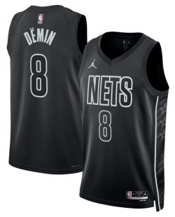 Maillot Swingman unisexe Brooklyn Nets Egor Dëmin Jordan Brand noir - Édition Statement
