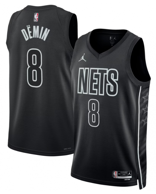 Maillot Swingman unisexe Brooklyn Nets Egor Dëmin Jordan Brand noir - Édition Statement