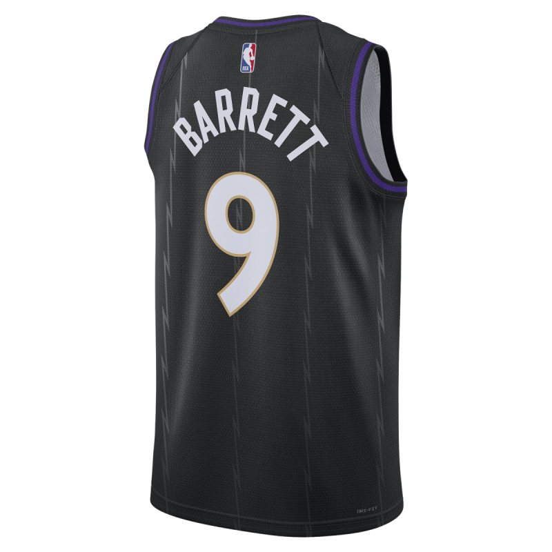 RJ Barrett #9 Maillot des Raptors de Toronto édition Black City