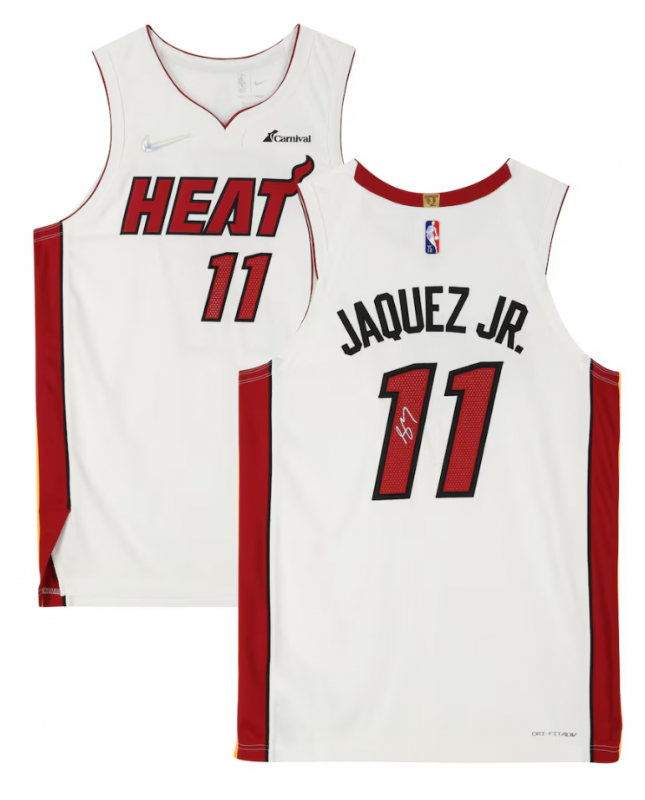 Maillot Nike Association blanc Authentic des Miami Heat, signé par Jaime Jaquez Jr.