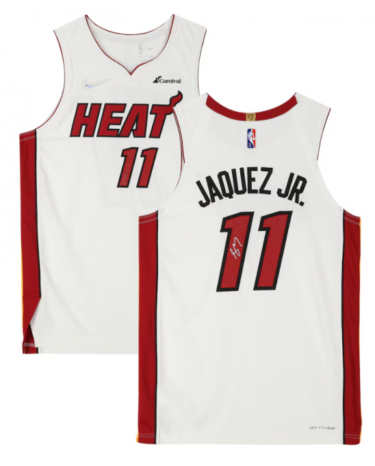 Maillot Nike Association blanc Authentic des Miami Heat, signé par Jaime Jaquez Jr.