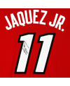 Maillot Authentic rouge « Statement » de la marque Jordan, signé par Jaime Jaquez Jr. des Miami Heat