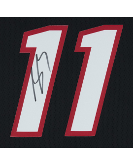 Maillot Swingman Nike Icon Edition noir Authentic signé par Jaime Jaquez Jr. des Miami Heat