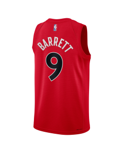 RJ Barrett #9 Maillot de basket-ball icône rouge des Raptors de Toronto