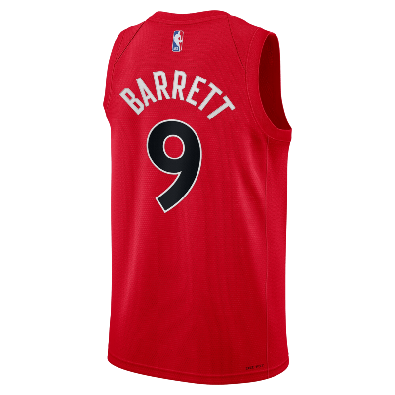 RJ Barrett #9 Maillot de basket-ball icône rouge des Raptors de Toronto
