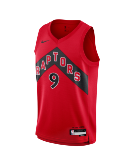 RJ Barrett #9 Maillot de basket-ball icône rouge des Raptors de Toronto