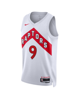 RJ Barrett #9 Maillot de l'association blanche des Raptors de Toronto