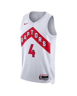 Scottie Barnes #4 Maillot blanc de l'association des Raptors de Toronto