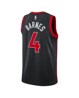 Scottie Barnes #4 Maillot de déclaration noir des Raptors de Toronto