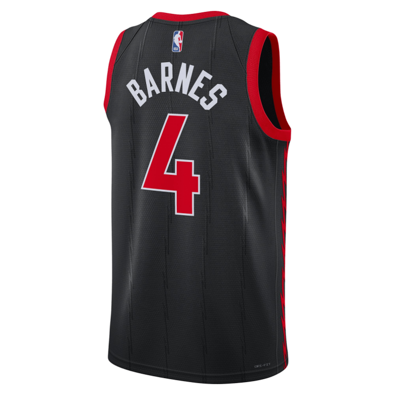 Scottie Barnes #4 Maillot de déclaration noir des Raptors de Toronto