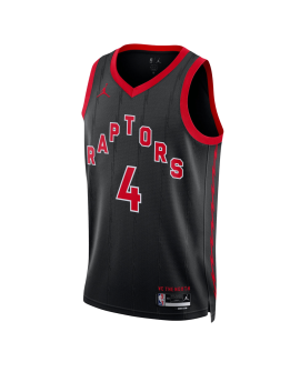 Scottie Barnes #4 Maillot de déclaration noir des Raptors de Toronto