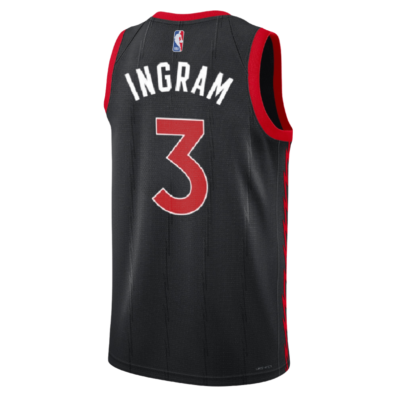 Brandon Ingram #3 Maillot de déclaration noir des Raptors de Toronto