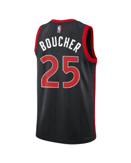 Chris Boucher #25 Maillot de déclaration noir des Raptors de Toronto