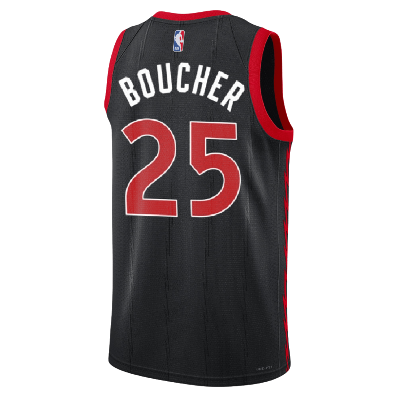 Chris Boucher #25 Maillot de déclaration noir des Raptors de Toronto