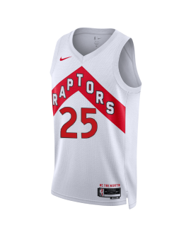 Chris Boucher #25 Maillot blanc de l'association des Raptors de Toronto