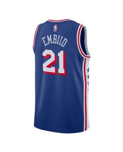 Joel Embiid #21 Maillot Icône Bleue des 76ers de Philadelphie