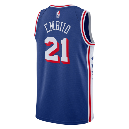 Joel Embiid #21 Maillot Icône Bleue des 76ers de Philadelphie