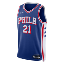 Joel Embiid #21 Maillot Icône Bleue des 76ers de Philadelphie