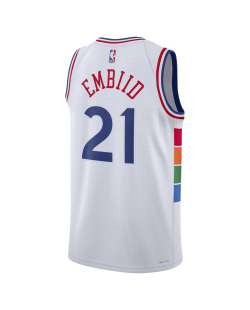 Joel Embiid #21 Maillot Philadelphia 76ers White City Edition
