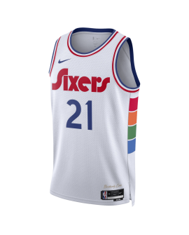 Joel Embiid #21 Maillot Philadelphia 76ers White City Edition