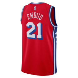 Joel Embiid #21 Maillot de déclaration rouge des 76ers de Philadelphie