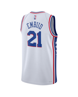 Joel Embiid #21 Maillot blanc de l'association des 76ers de Philadelphie