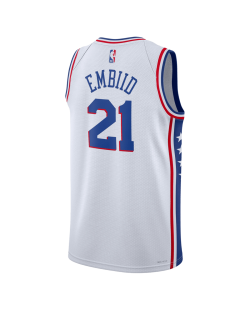 Joel Embiid #21 Maillot blanc de l'association des 76ers de Philadelphie