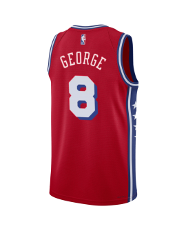 Paul George #8 Maillot de déclaration rouge des 76ers de Philadelphie