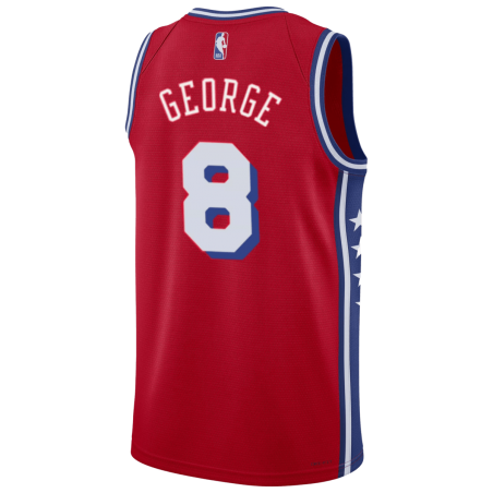 Paul George #8 Maillot de déclaration rouge des 76ers de Philadelphie