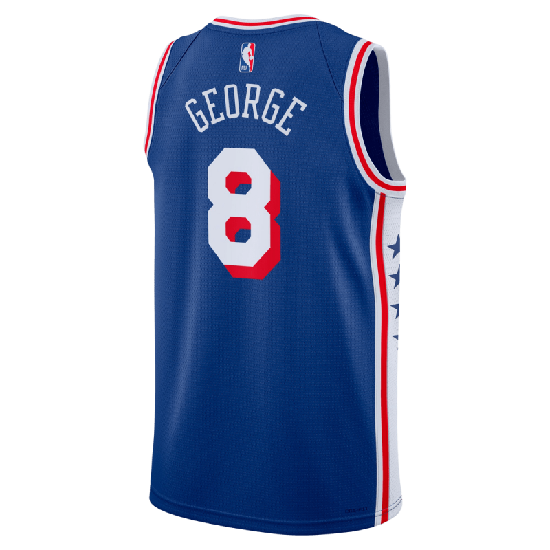 Paul George #8 Maillot icône bleue des 76ers de Philadelphie