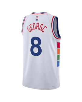 Paul George #8 Maillot Philadelphia 76ers White City Edition