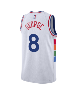 Paul George #8 Maillot Philadelphia 76ers White City Edition