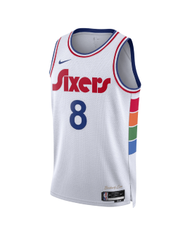 Paul George #8 Maillot Philadelphia 76ers White City Edition