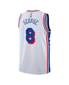 Paul George #8 Maillot blanc de l'association des 76ers de Philadelphie