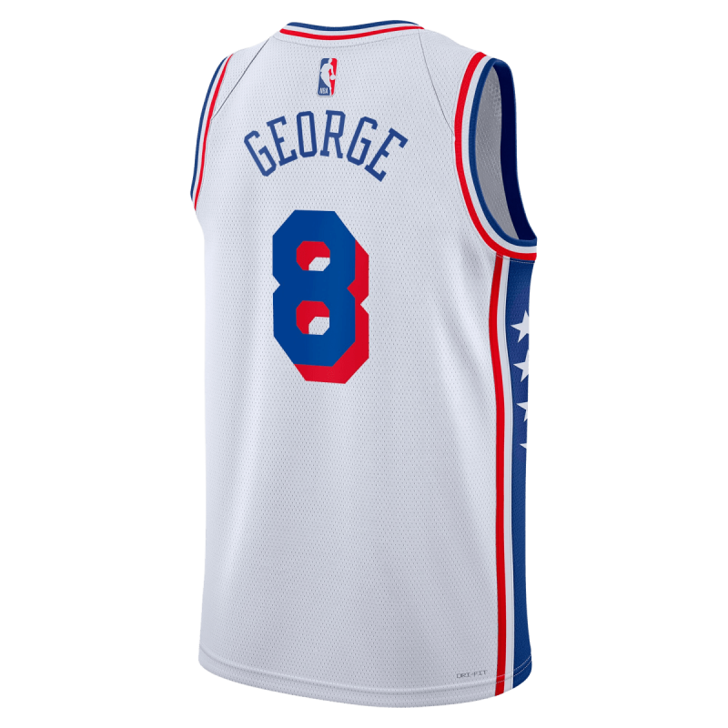 Paul George #8 Maillot blanc de l'association des 76ers de Philadelphie