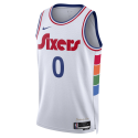 Tyrese Maxey #0 Maillot blanc édition ville des 76ers de Philadelphie