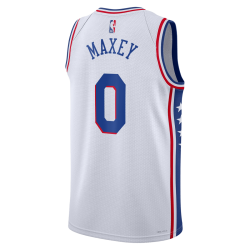 Tyrese Maxey #0 Maillot blanc de l'association des 76ers de Philadelphie