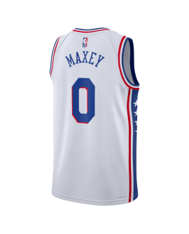 Tyrese Maxey #0 Maillot blanc de l'association des 76ers de Philadelphie