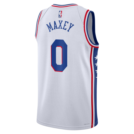 Tyrese Maxey #0 Maillot blanc de l'association des 76ers de Philadelphie