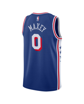 Tyrese Maxey #0 Maillot Icon Bleu des 76ers de Philadelphie
