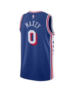 Tyrese Maxey #0 Maillot Icon Bleu des 76ers de Philadelphie