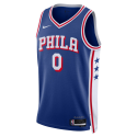 Tyrese Maxey #0 Maillot Icon Bleu des 76ers de Philadelphie