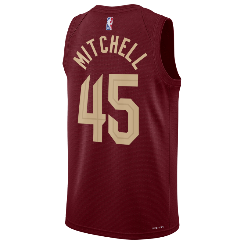 Donovan Mitchell #45 Maillot icône bordeaux des Cleveland Cavaliers