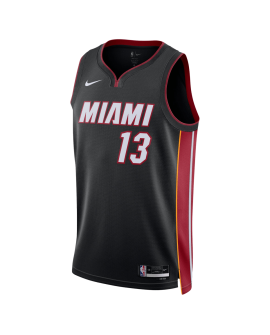 Bam Adebayo #13 Maillot Icône Noir Miami Heat