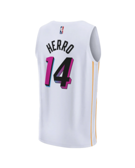 Tyler Herro #14 Maillot Mashup blanc Miami Heat